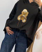 Pull oversize  nounours noir