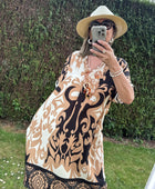 Robe fluide arabesque beige TU 40/48