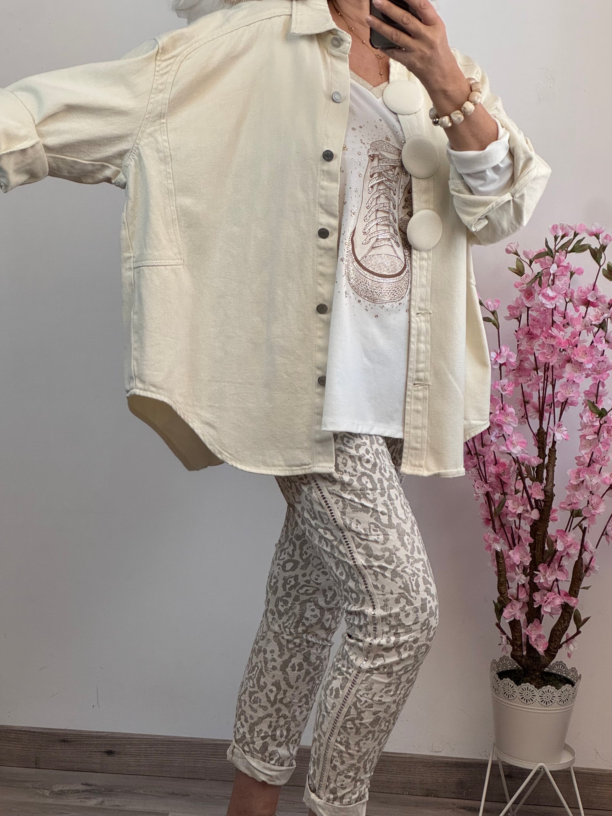 Veste Nina jeans crème