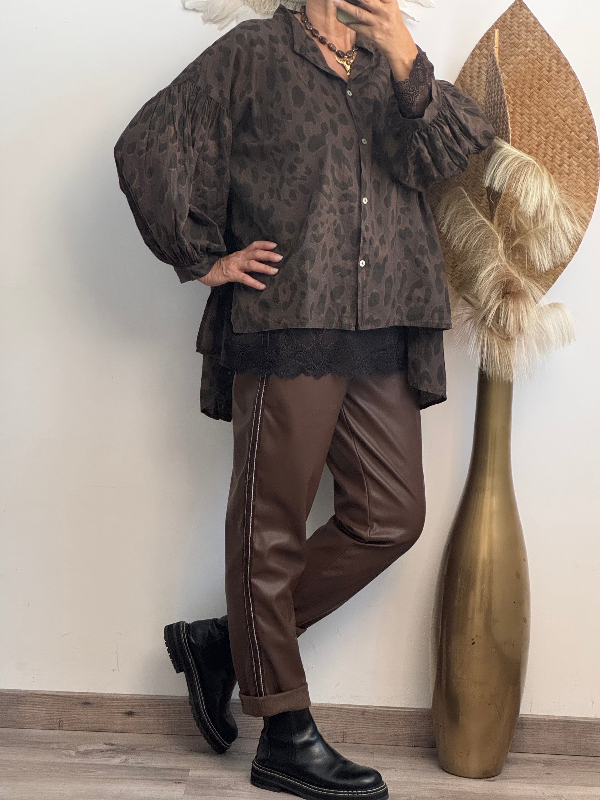 Blouse Rosalie Léo marron