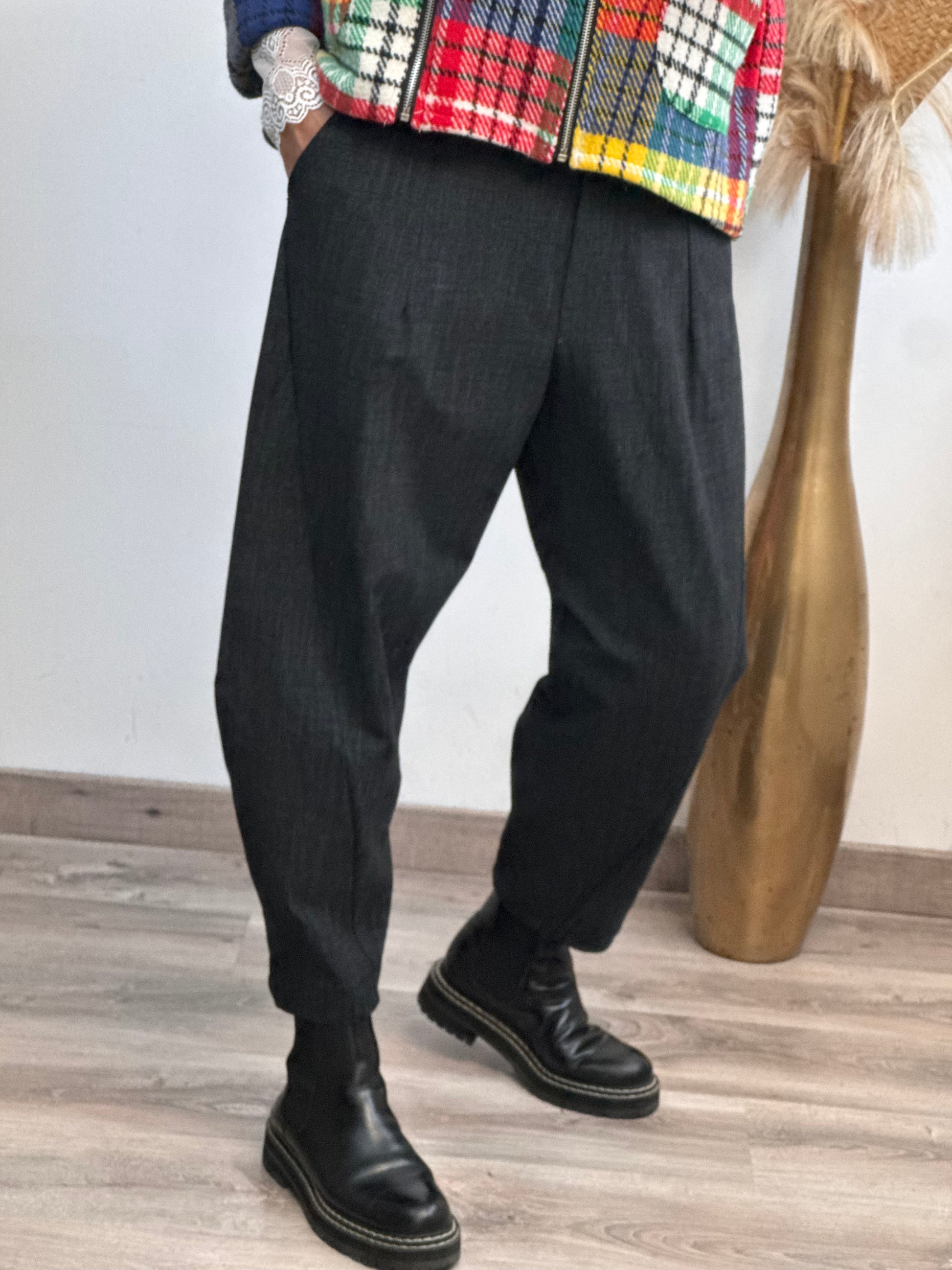 Pantalon noir chiné