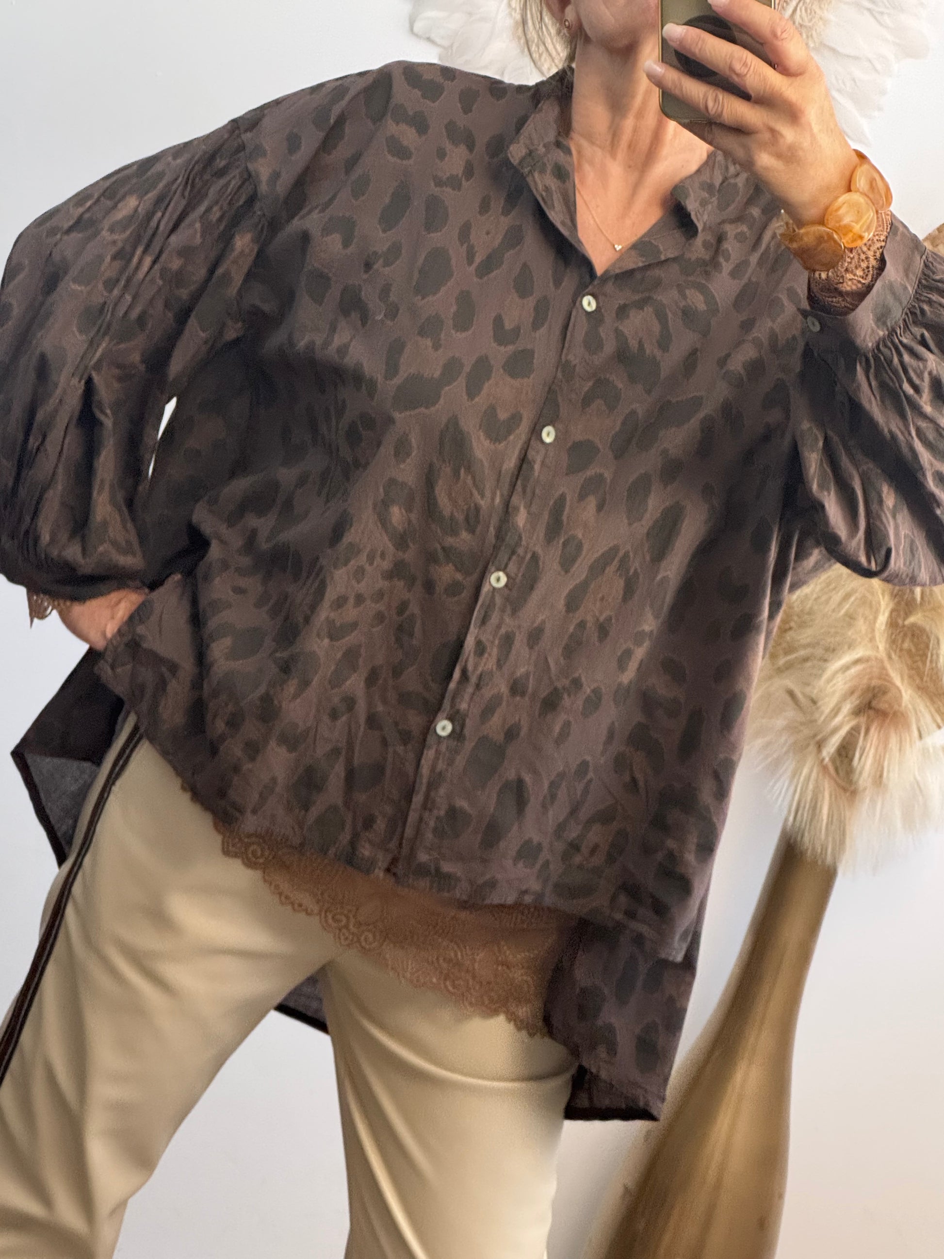 Blouse Rosalie Léo marron