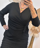 Top chic noir brillant