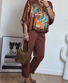 Blouse horse camel