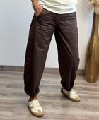 Pantalon barrel marron