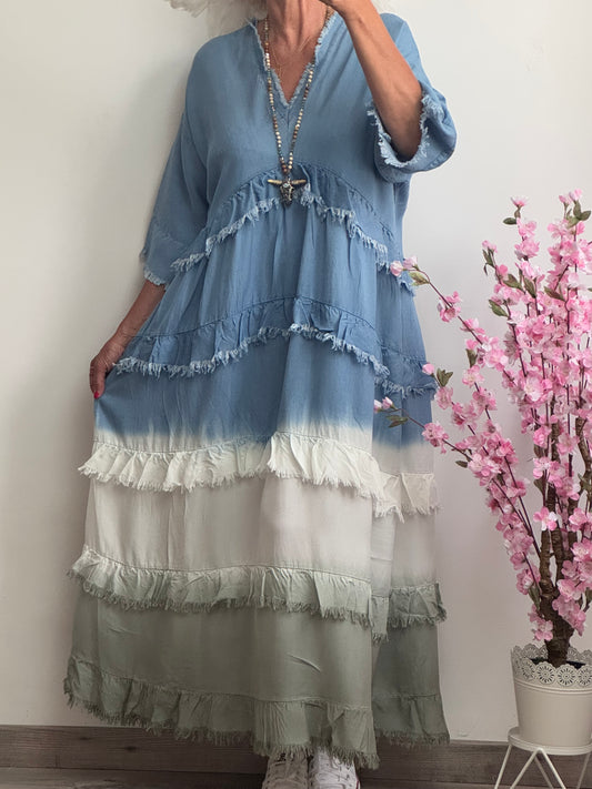 Robe bohème Sarah kaki