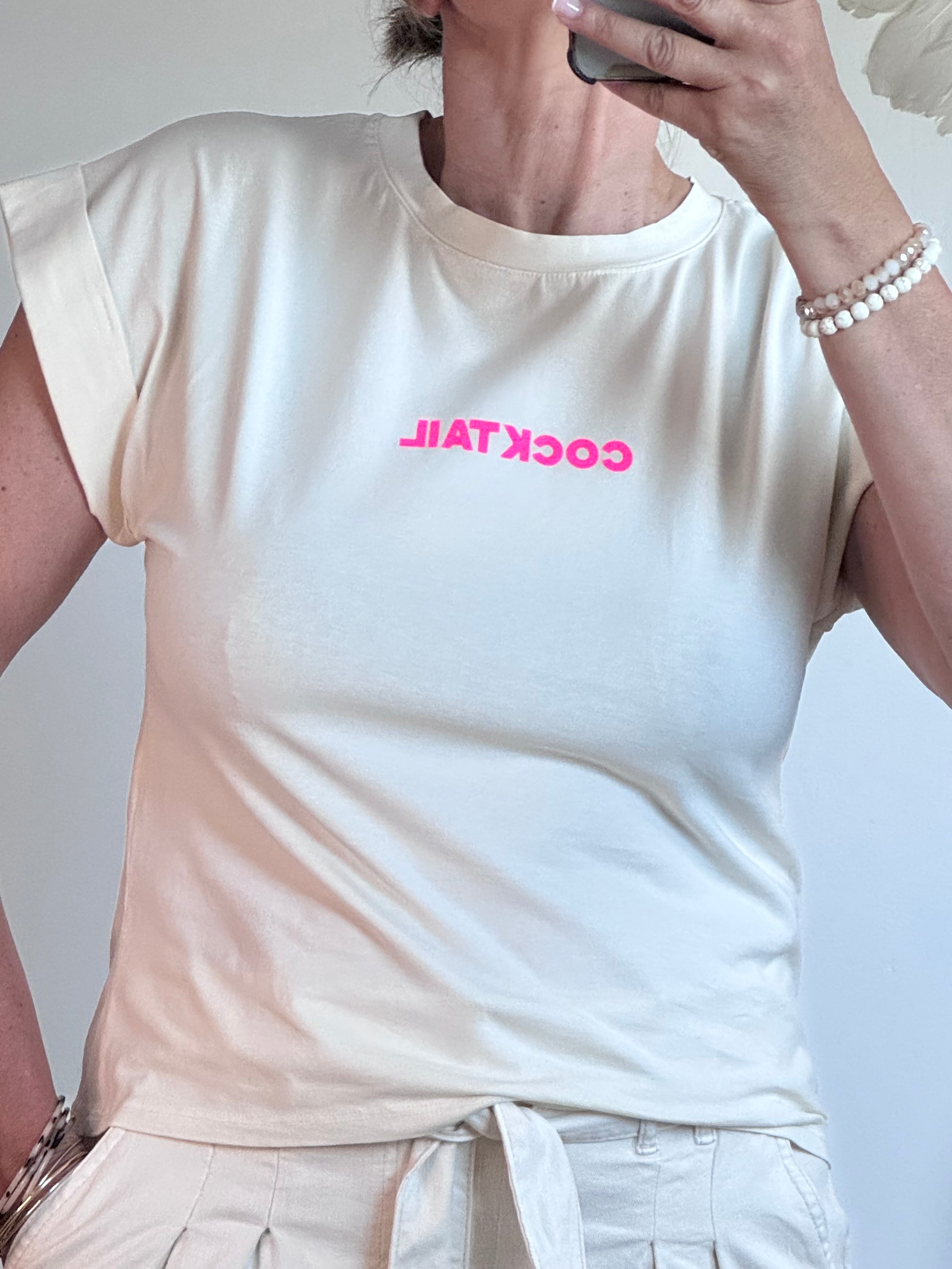 Teeshirt cocktail beige
