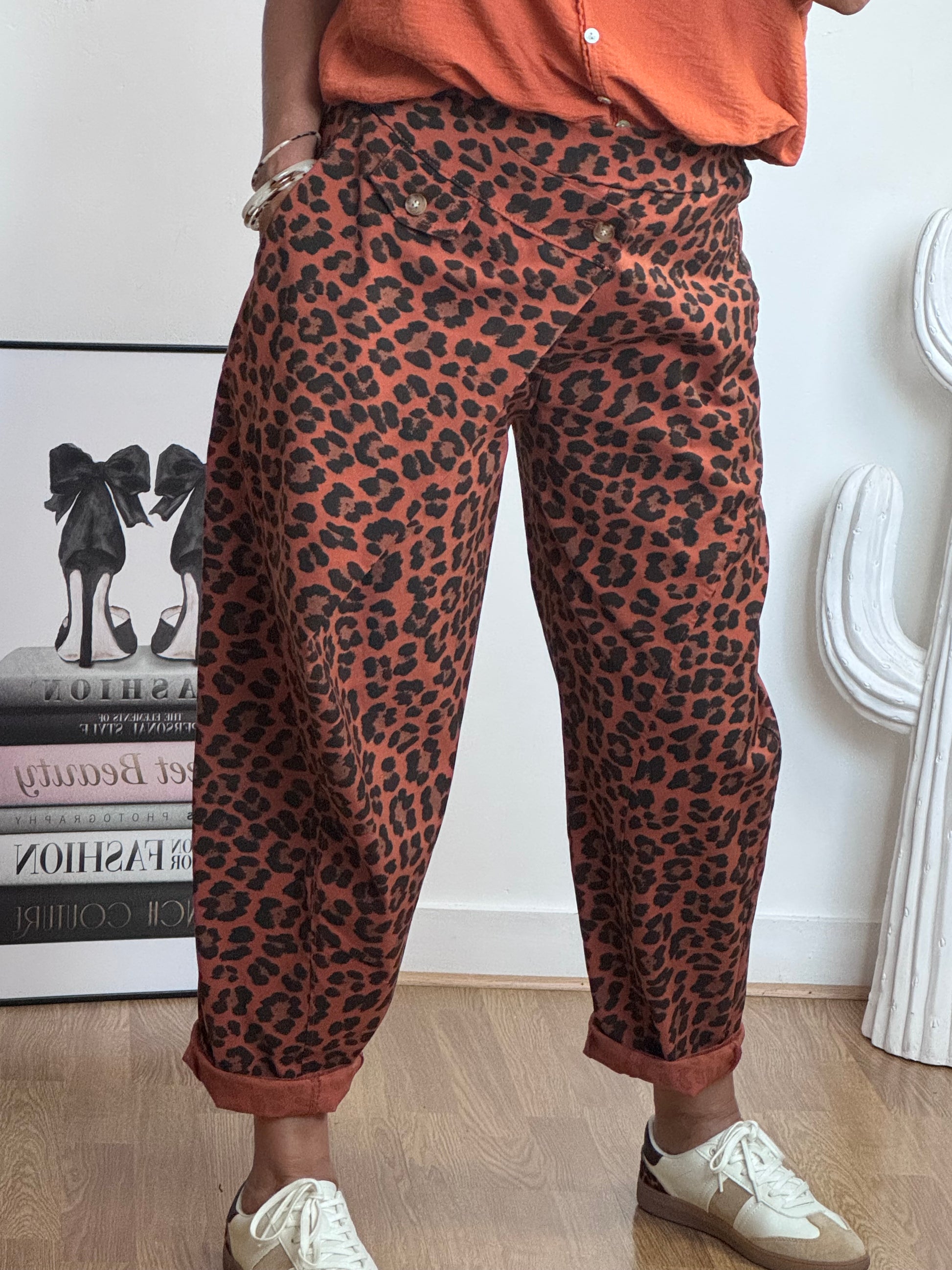 Pantalon confort Léo terracotta TU 38/46