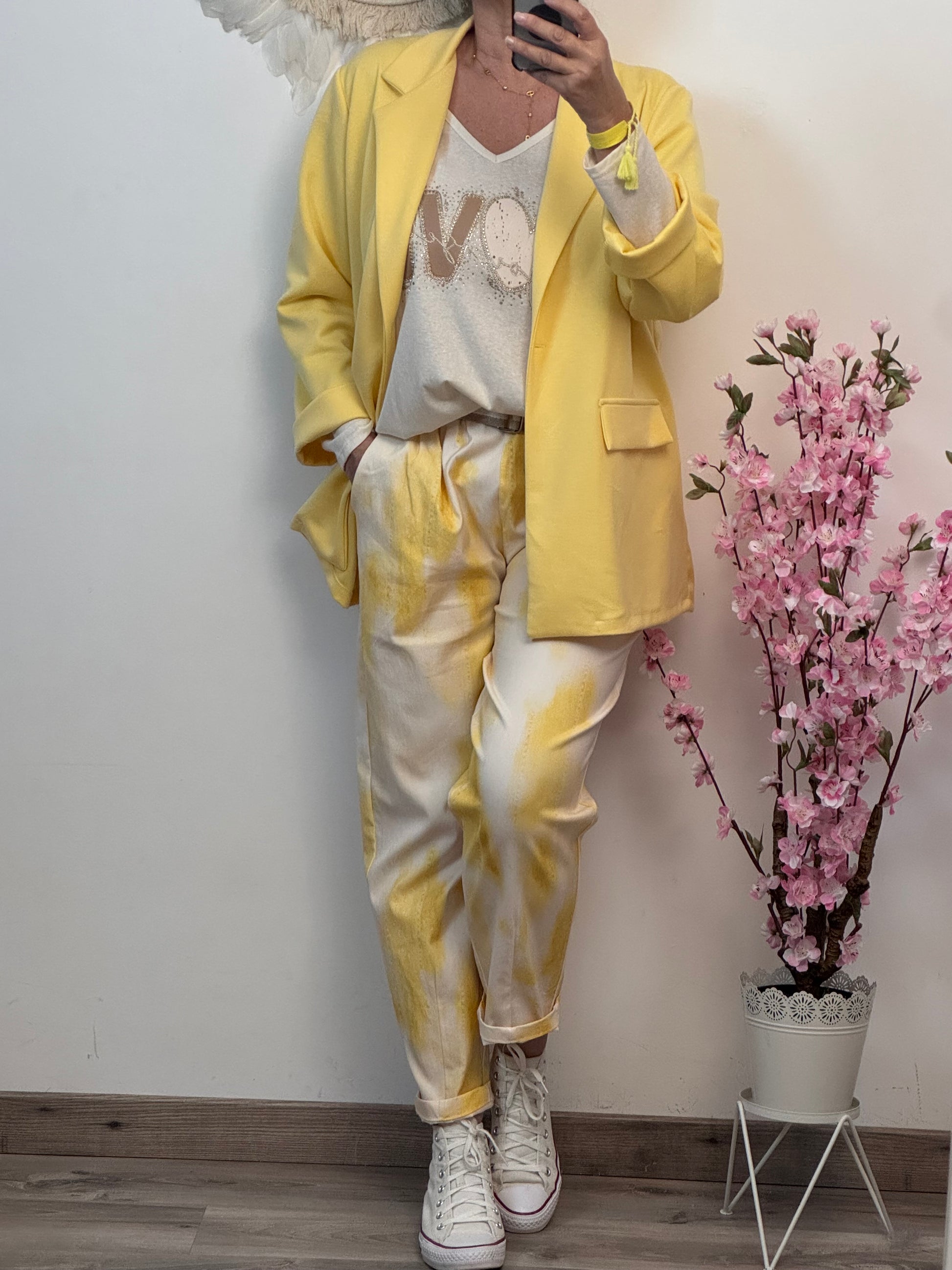 Pantalon tie and dye jaune TU 40/48