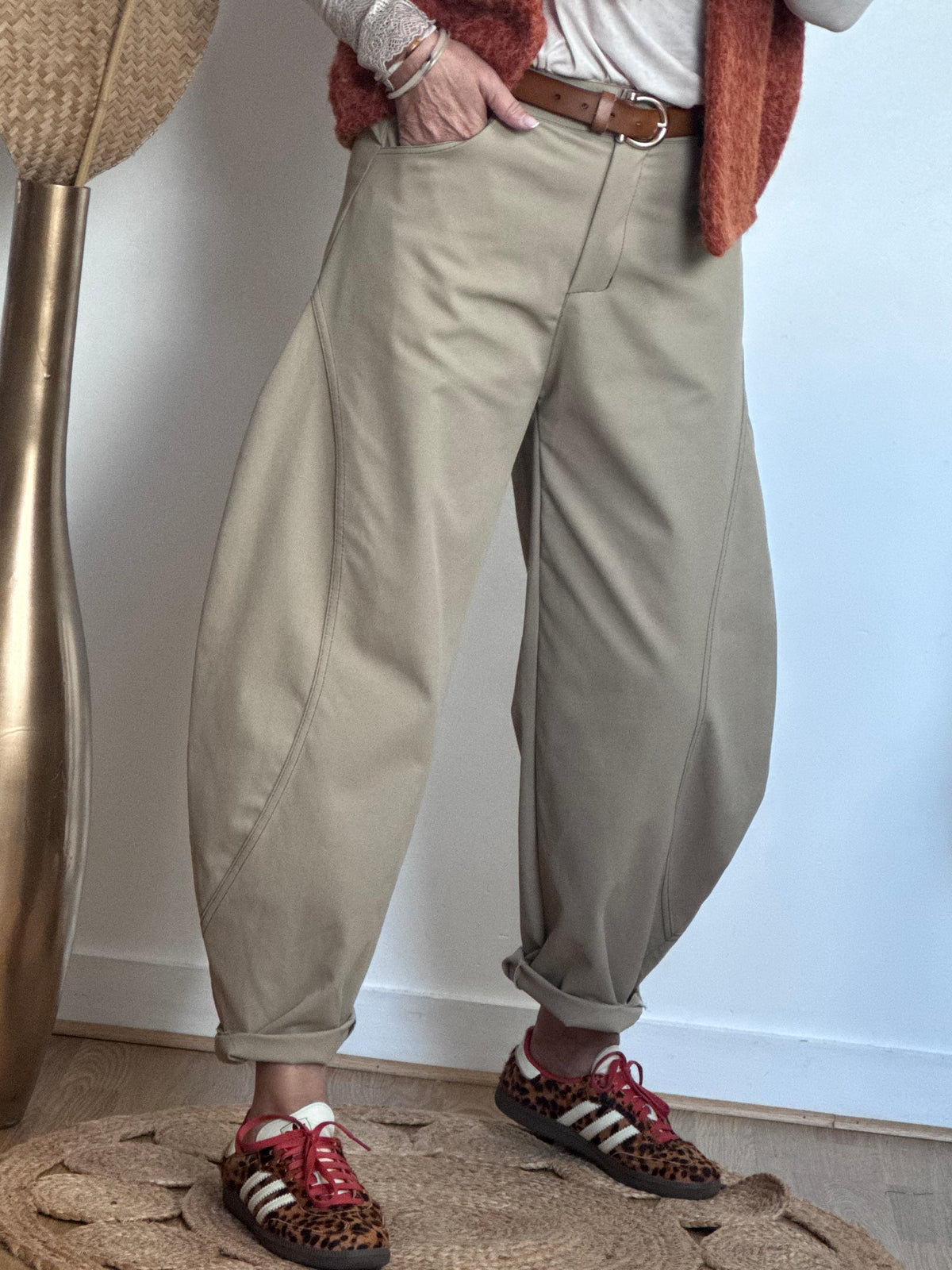 Pantalon balloon beige