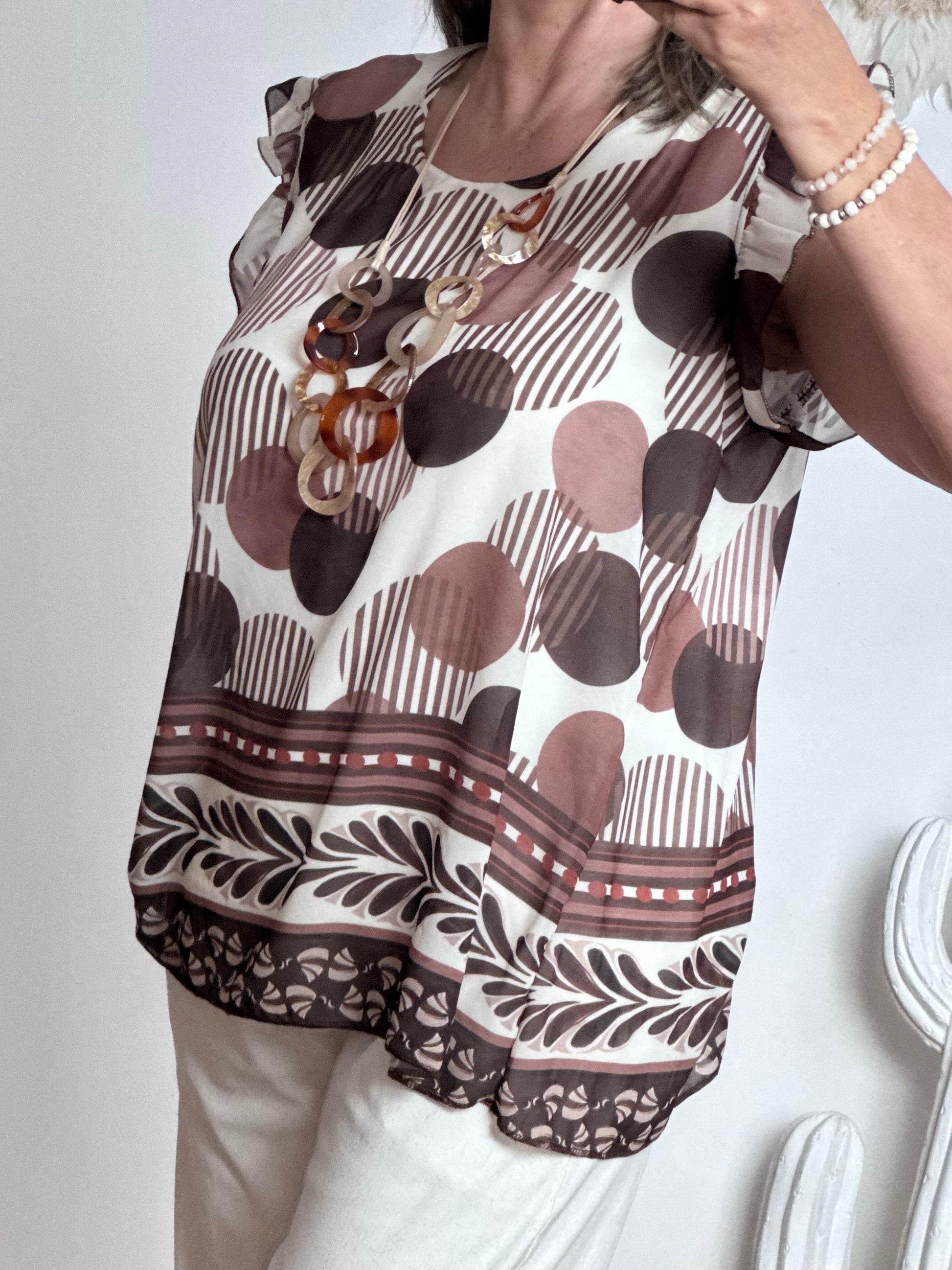 Top Ninon marron