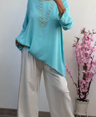 Blouse Mila asymétrique turquoise