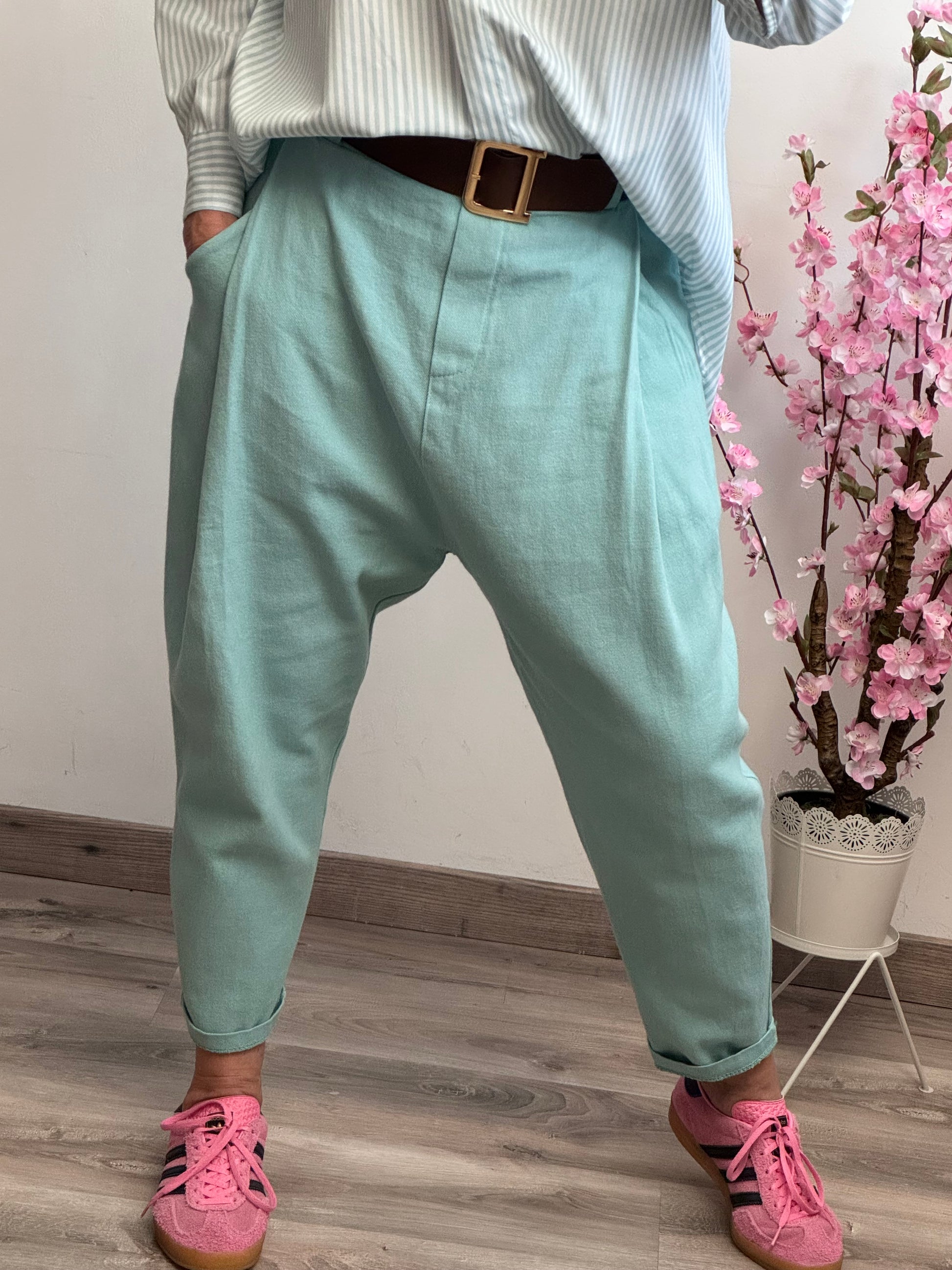 Pantalon saroual vert d’eau