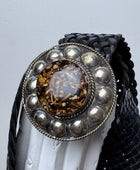 Ceinture cuir tressé noir