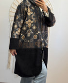 Manteau bi matière noir