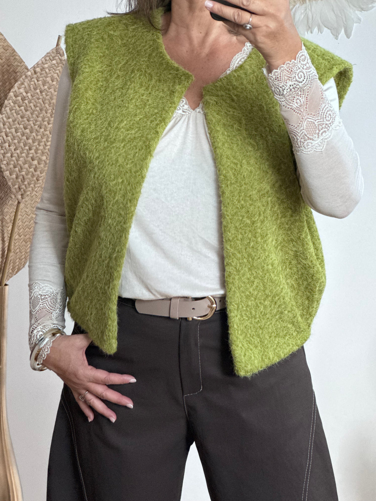 Veste sans manches vert pistache