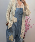 Gilet long crochet beige TU 38/44