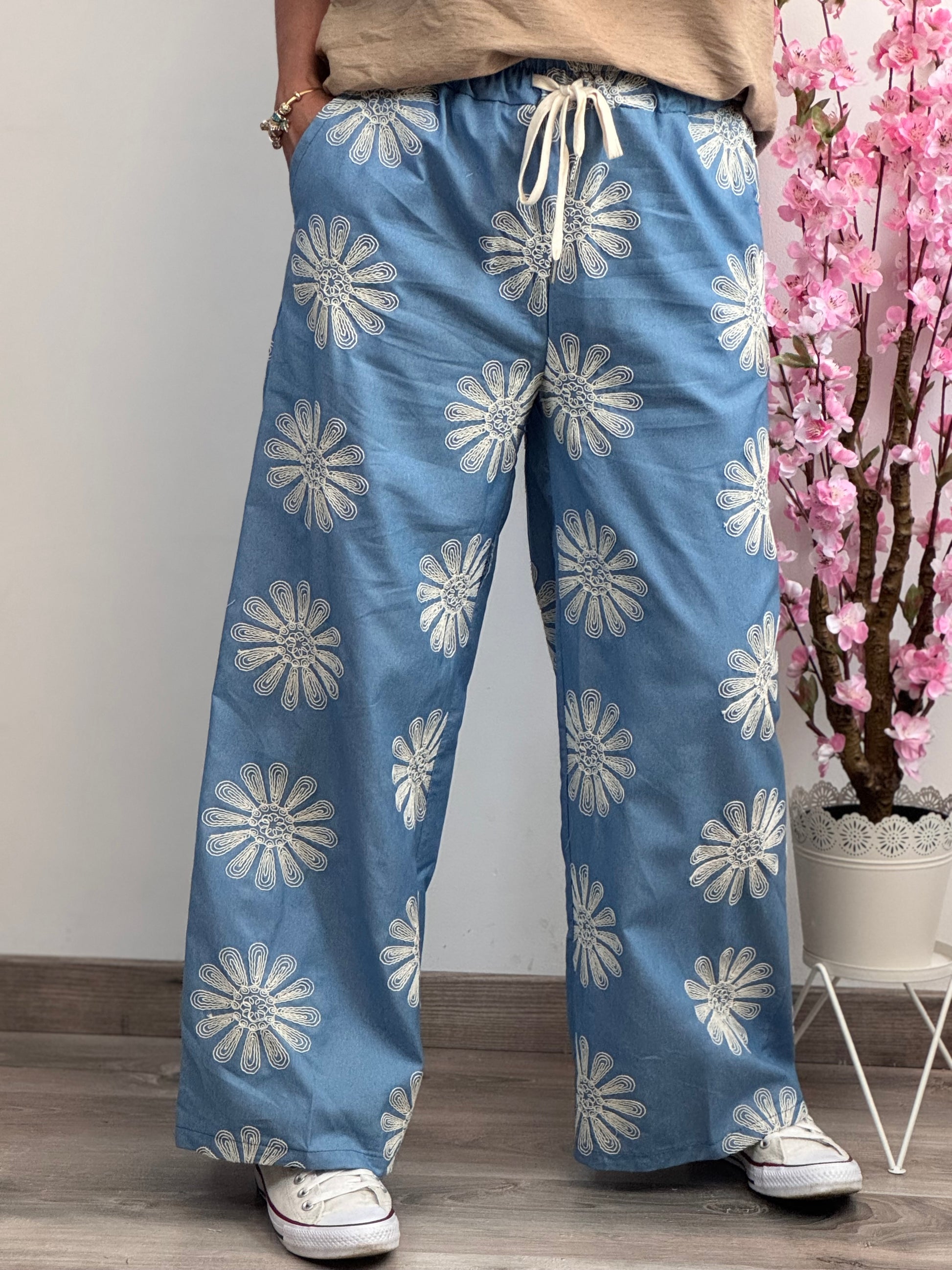 Pantalon Flora bleu