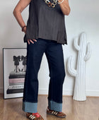 Jean revers wide leg bleu brut