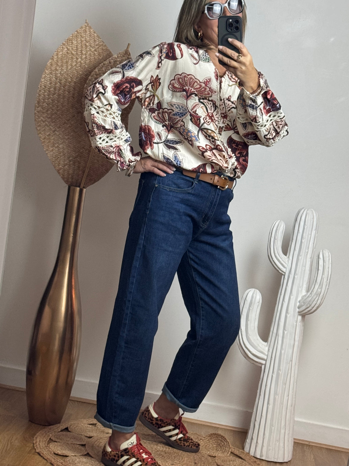 Jean barrel bleu denim