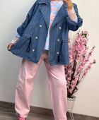 Jeans balloon rose pâle