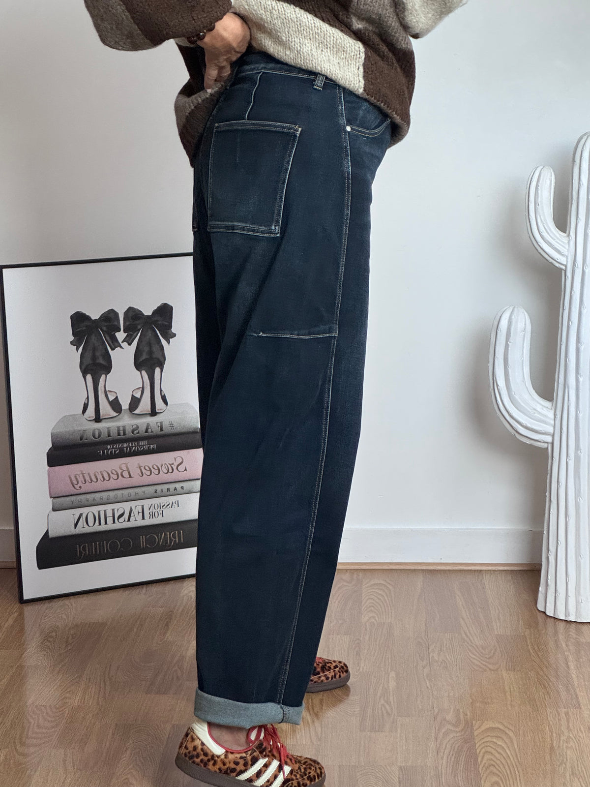 Jean ballon bleu denim