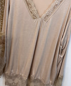 Top dentelle beige TU 40/46 et TU 46/50