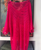 Pull crochet fuchsia