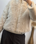 Blouson fausse fourrure beige