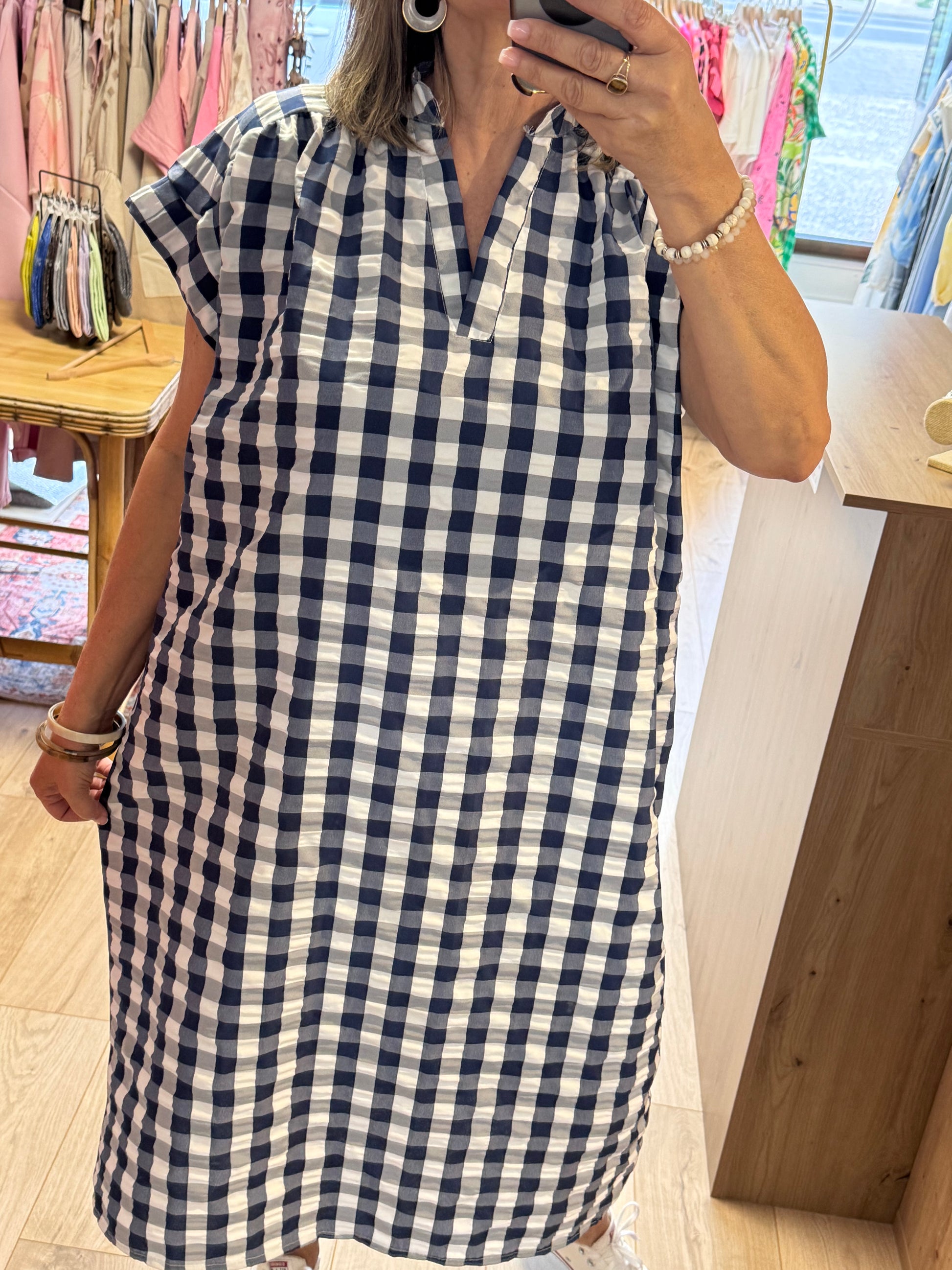 Robe Vichy bleu marine