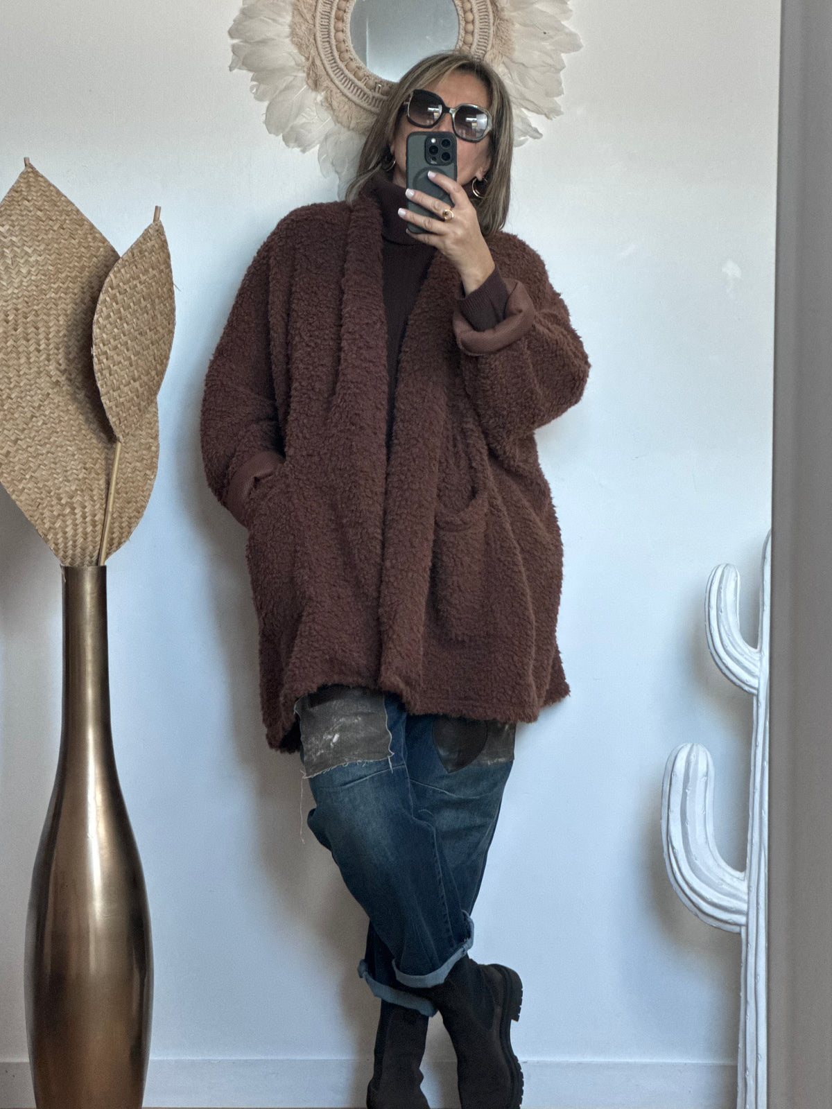 Veste très oversize marron
