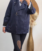 Blouson perfecto suédine marine TU 46/52