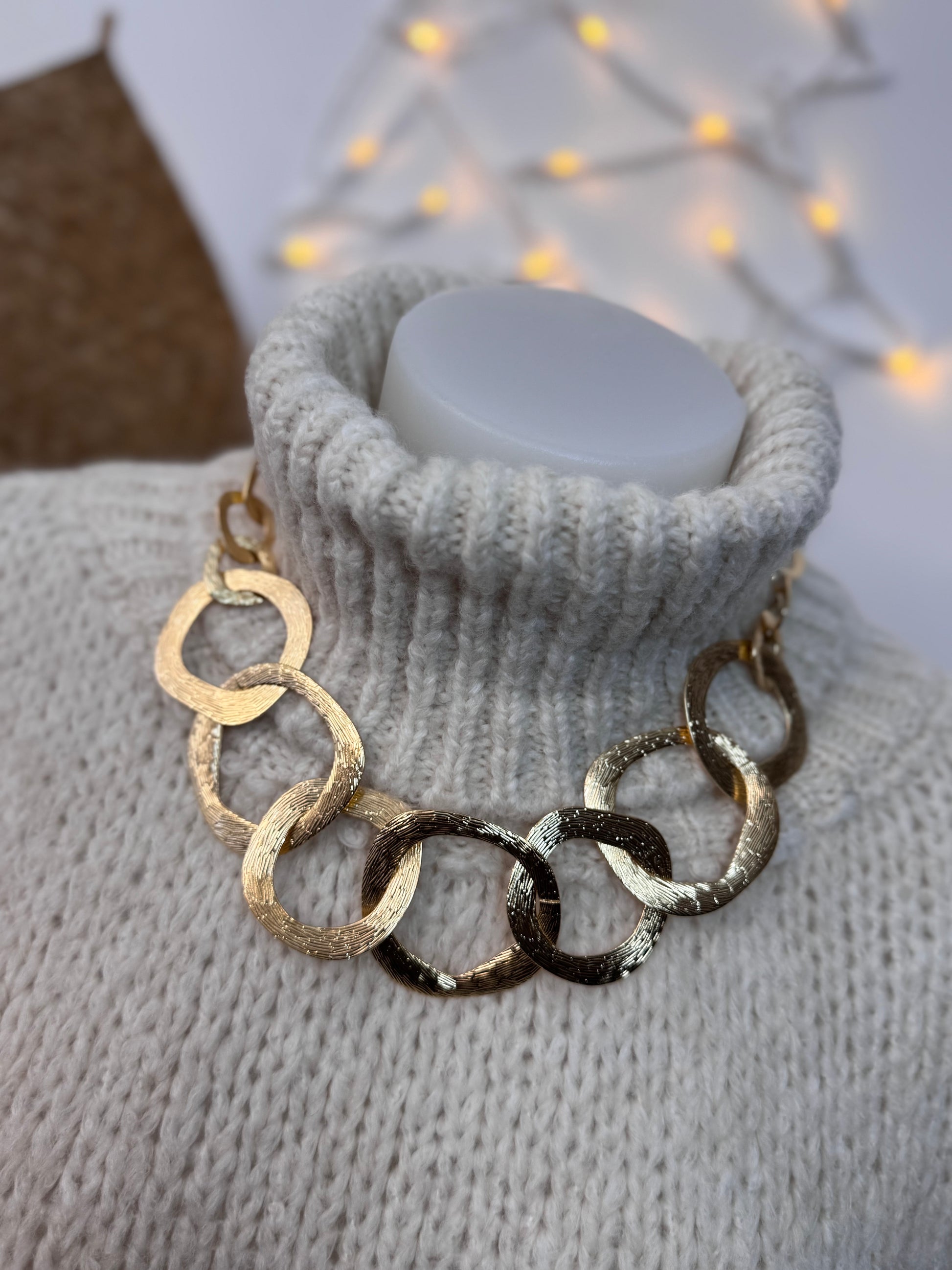 Collier anneaux dorés