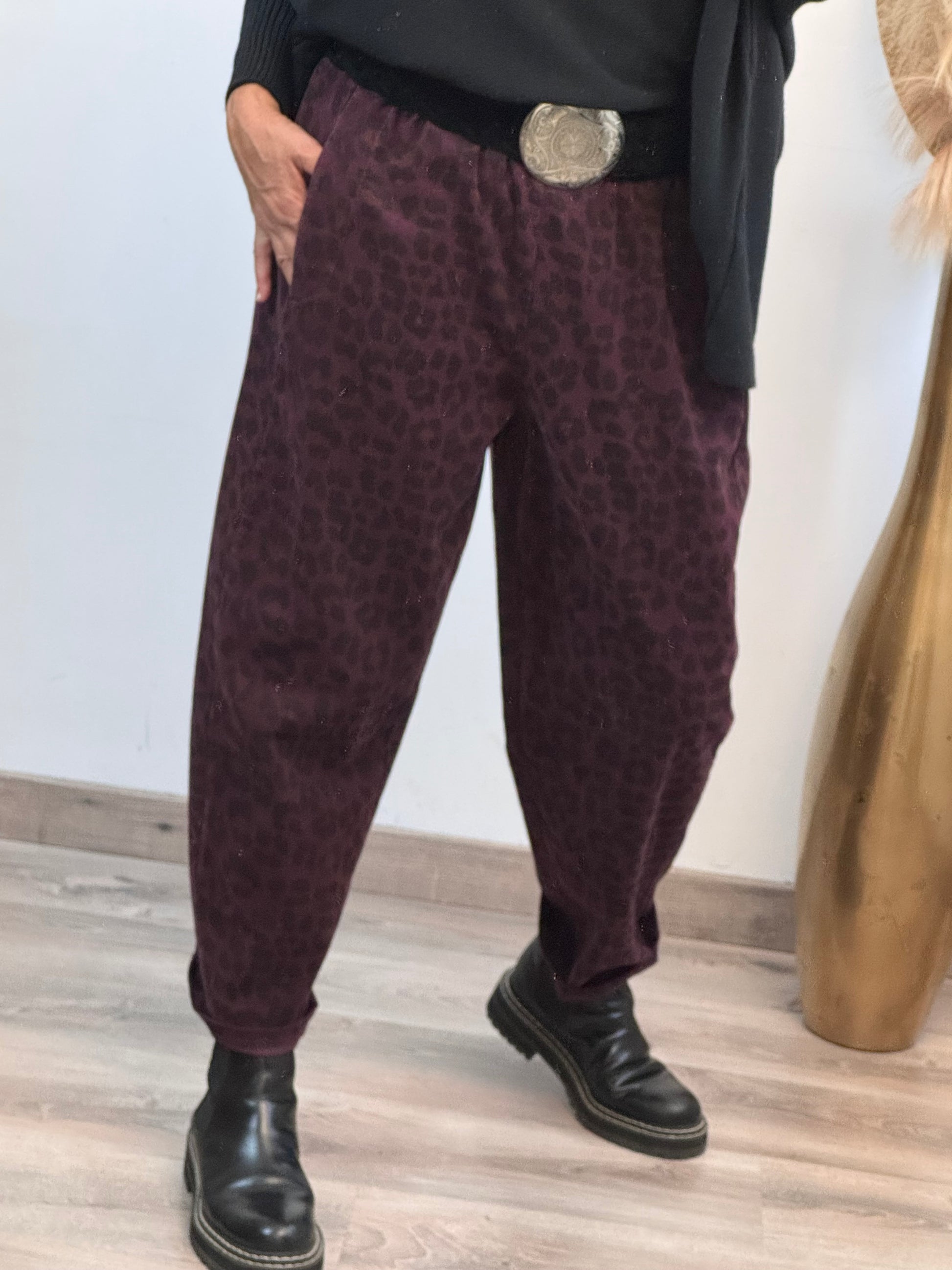 Pantalon Léo lie de vin