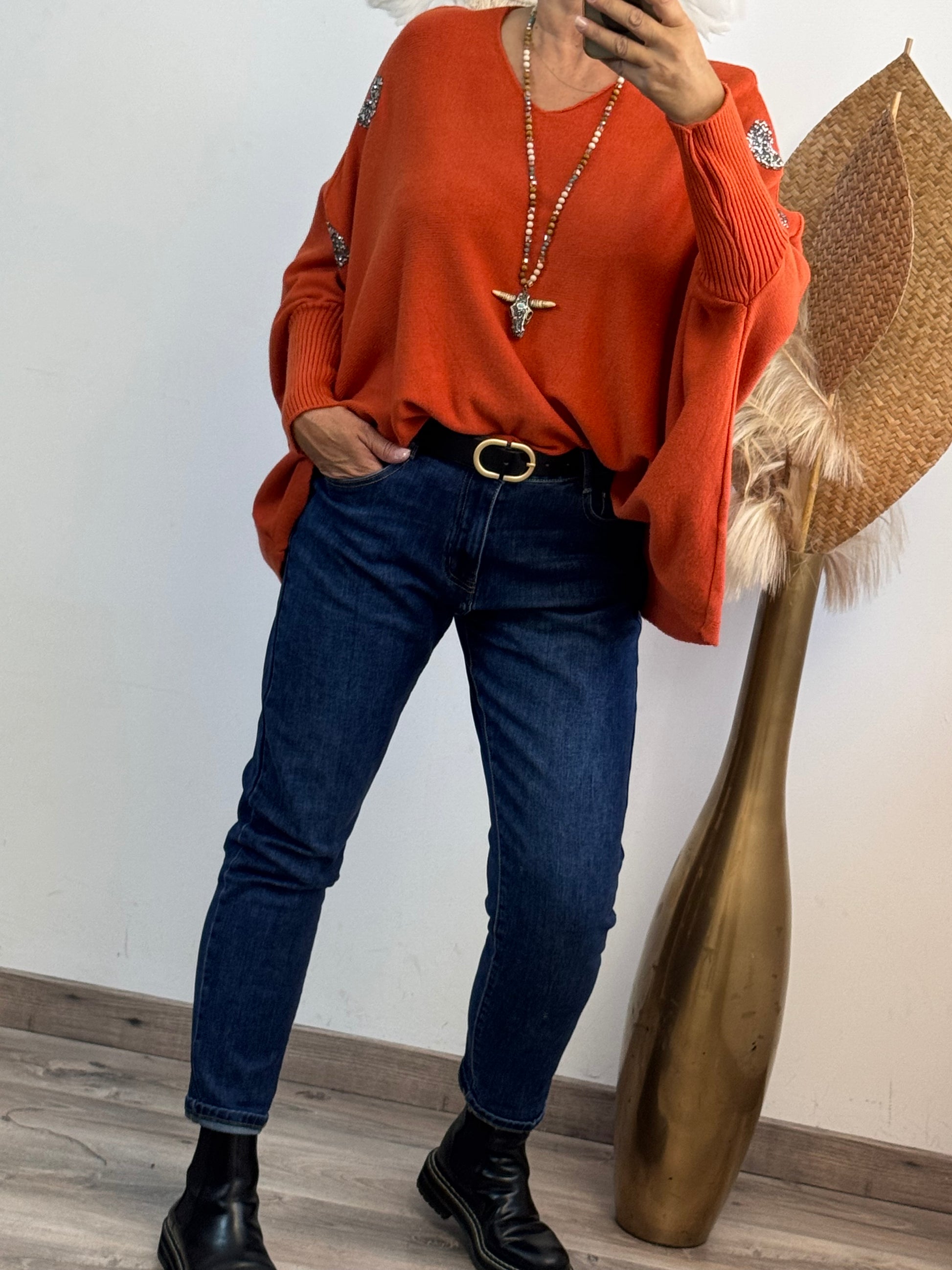 Jean mom fit bleu taille disponible du 44 au 52