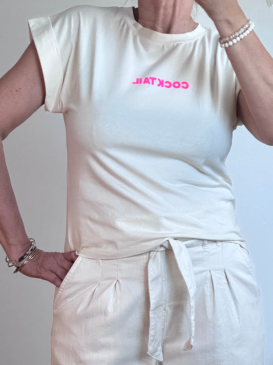 Teeshirt cocktail beige