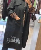 Veste longue suédine noire