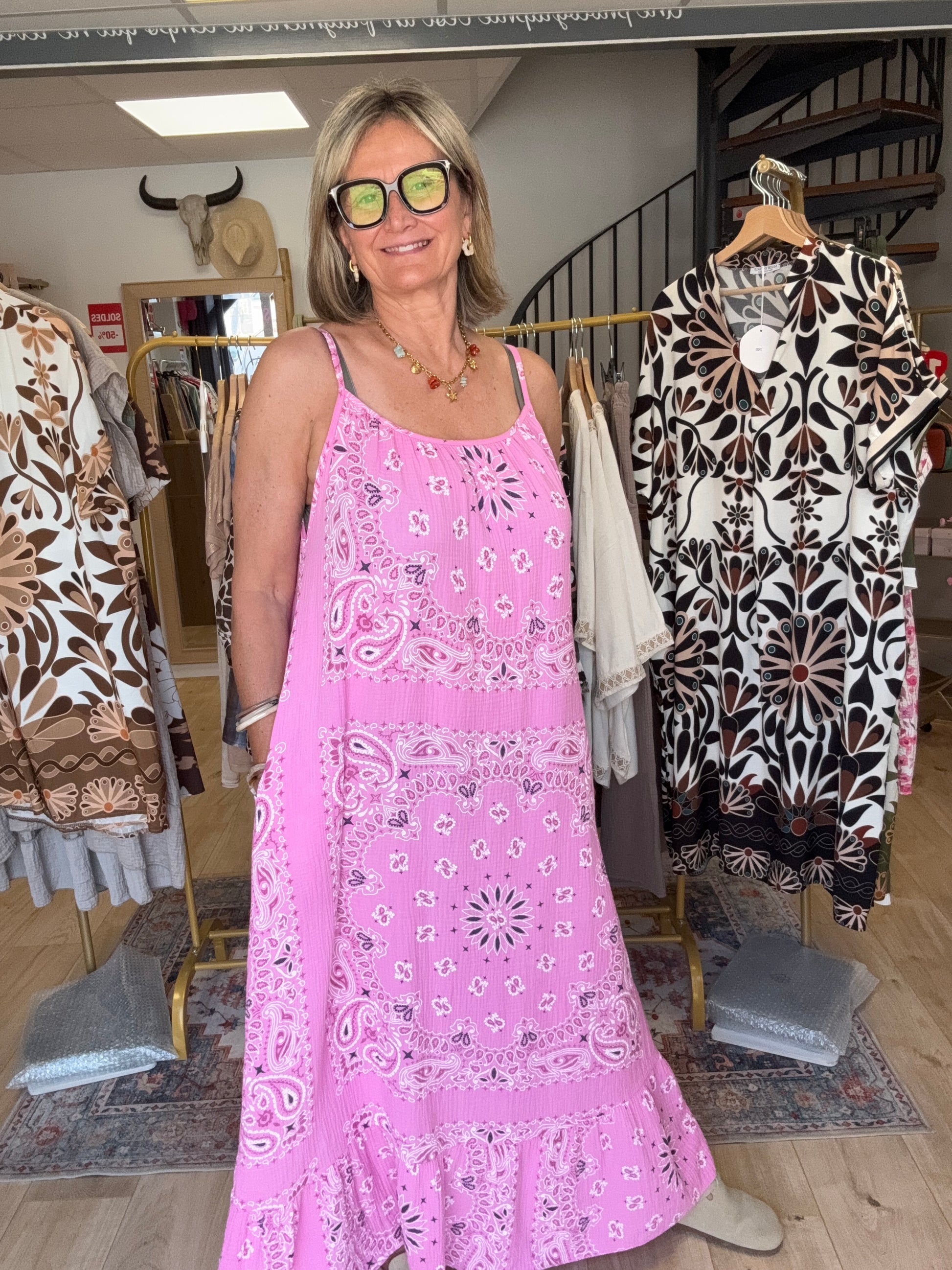 Robe bandana rose