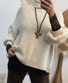 Pull d’hiver maille crème