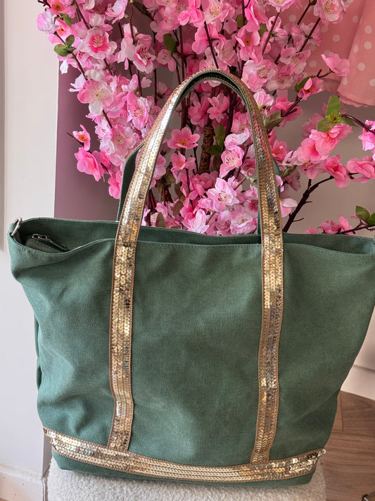 Sac vanes toile verte (grand modèle)
