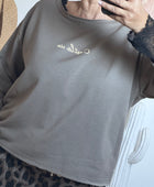 Sweat-shirt c’est la vie taupe