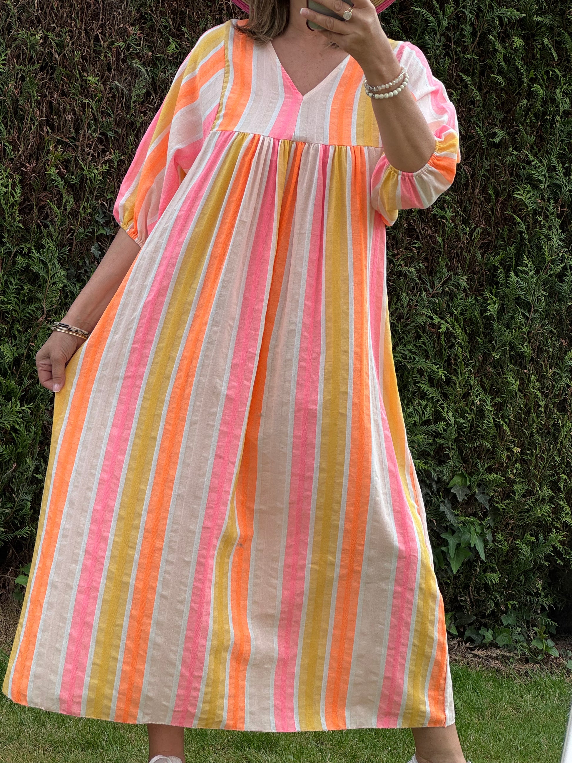 Robe coton tisse multicolore