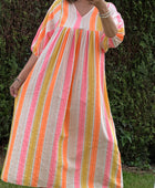 Robe coton tisse multicolore