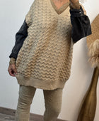 Pull beige manches jeans TU 44/50