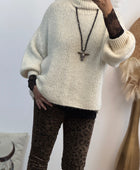 Pull d’hiver maille crème