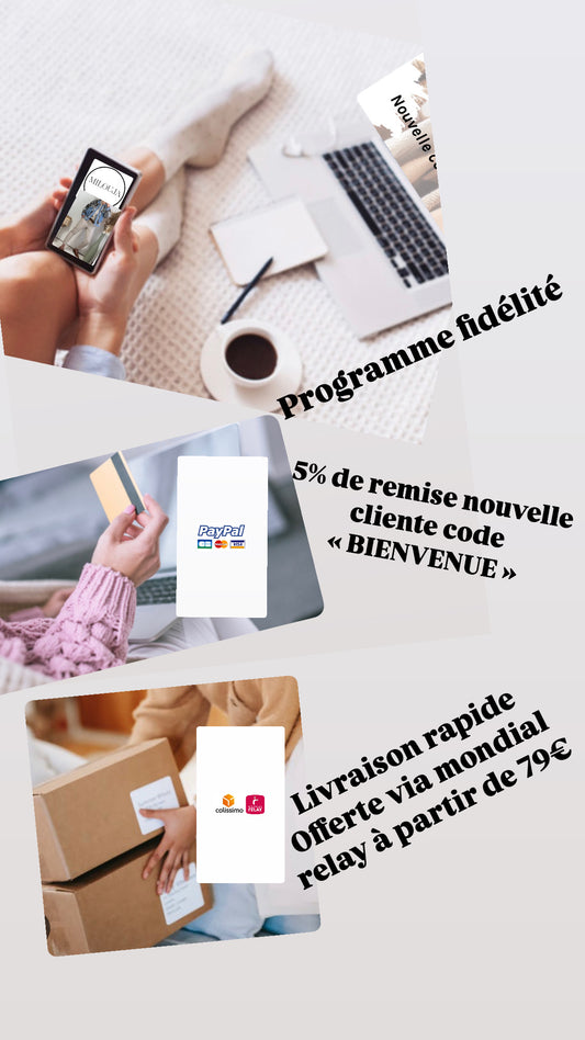INFOS IMPORTANTES : Bienvenue, Livraison, fidélité, paiement 2 ou 3 fois, retour ou échange
