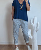 Pantalon confort rayures marine