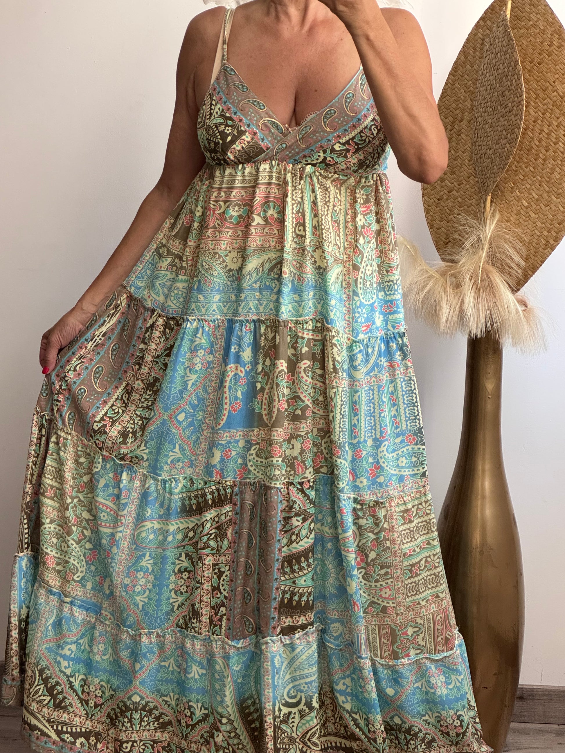 Robe en soie à bretelles