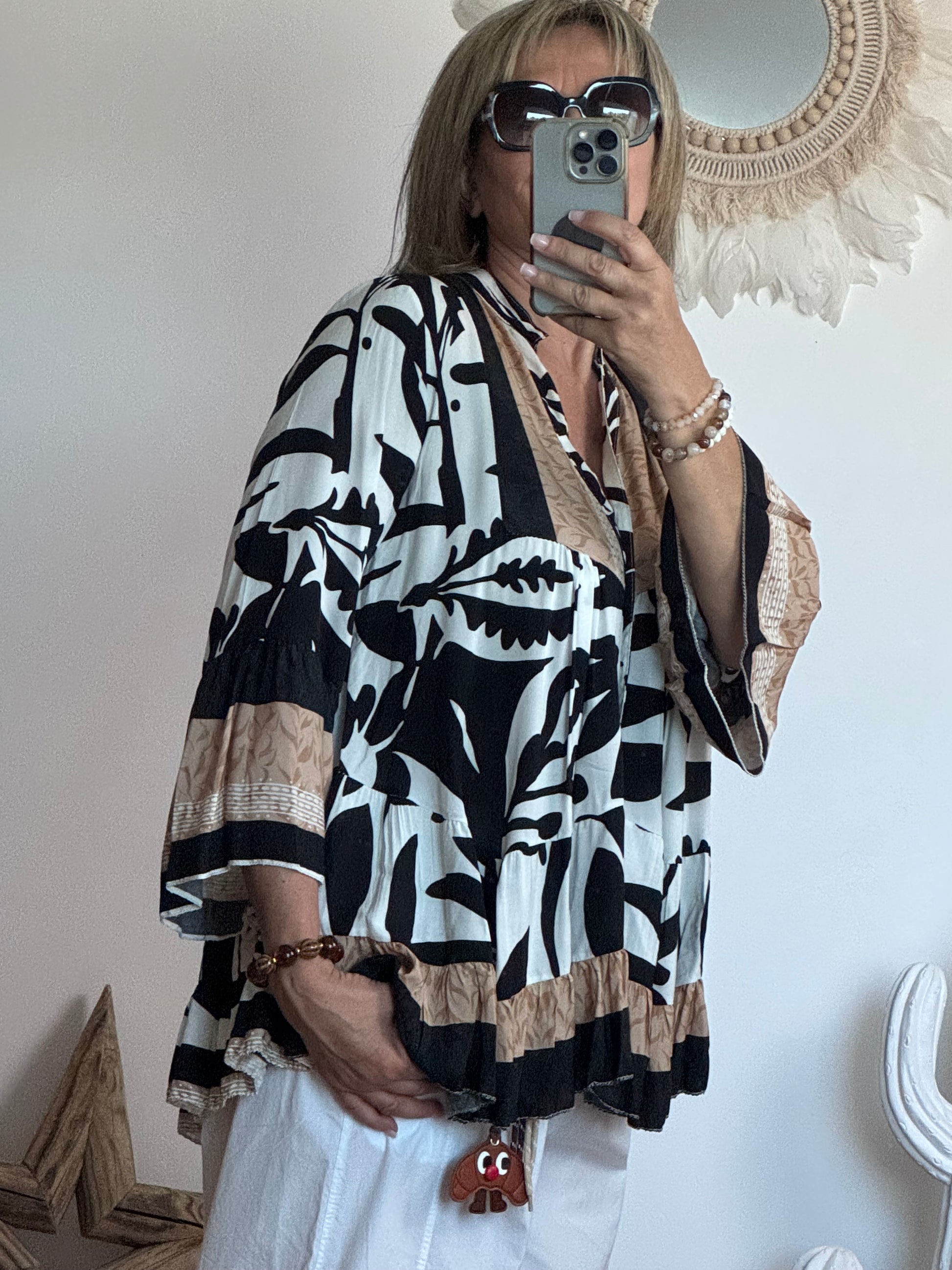 Blouse camélia noir