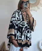 Blouse camélia noir